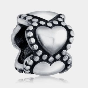 PANDORA 925 STERLING SILVER HEART SCREW BEAD CHARM